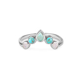 Semi-Precious Stone Hugging Ring Sterling Silver