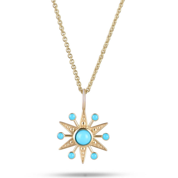 Limited Edition Turquoise Star Necklace 9k Gold