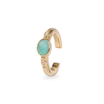 Amazonite & White Sapphire Ear Cuff 14k Gold Vermeil on white background