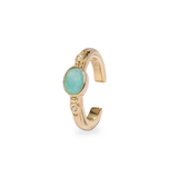 Amazonite & White Sapphire Ear Cuff 14k Gold Vermeil on white background