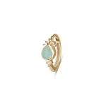 Amazonite solid gold huggie