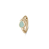 Amazonite solid gold huggie