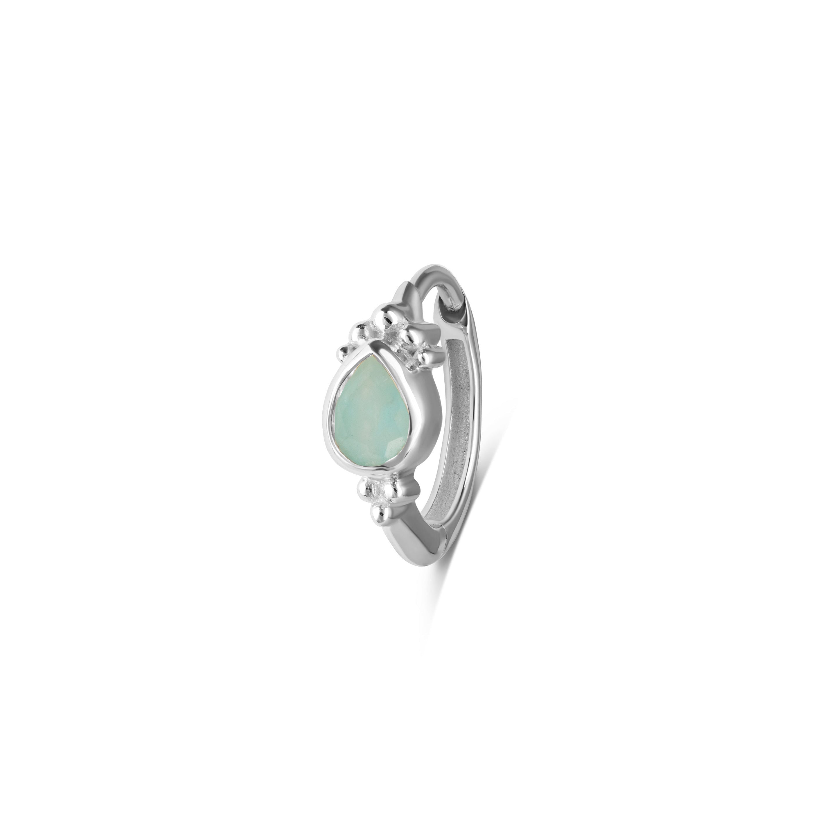 Amazonite Sterling Silver Huggie