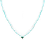 white background image of amazonite necklace