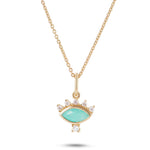 Amazonite, Moonstone & Diamond Eye Necklace white background