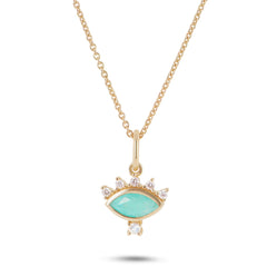Amazonite, Moonstone & Diamond Eye Necklace white background