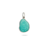 Amazonite Pebble Pendant Sterling Silver white background