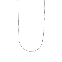white gold chain necklace on a white background