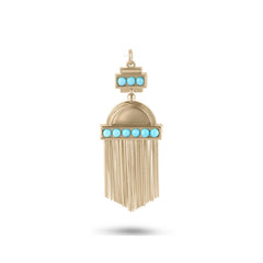 Turquoise pendant in gold