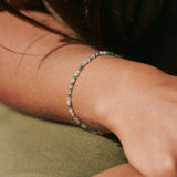 model wearing the Beaded Bracelet Sterling Silver