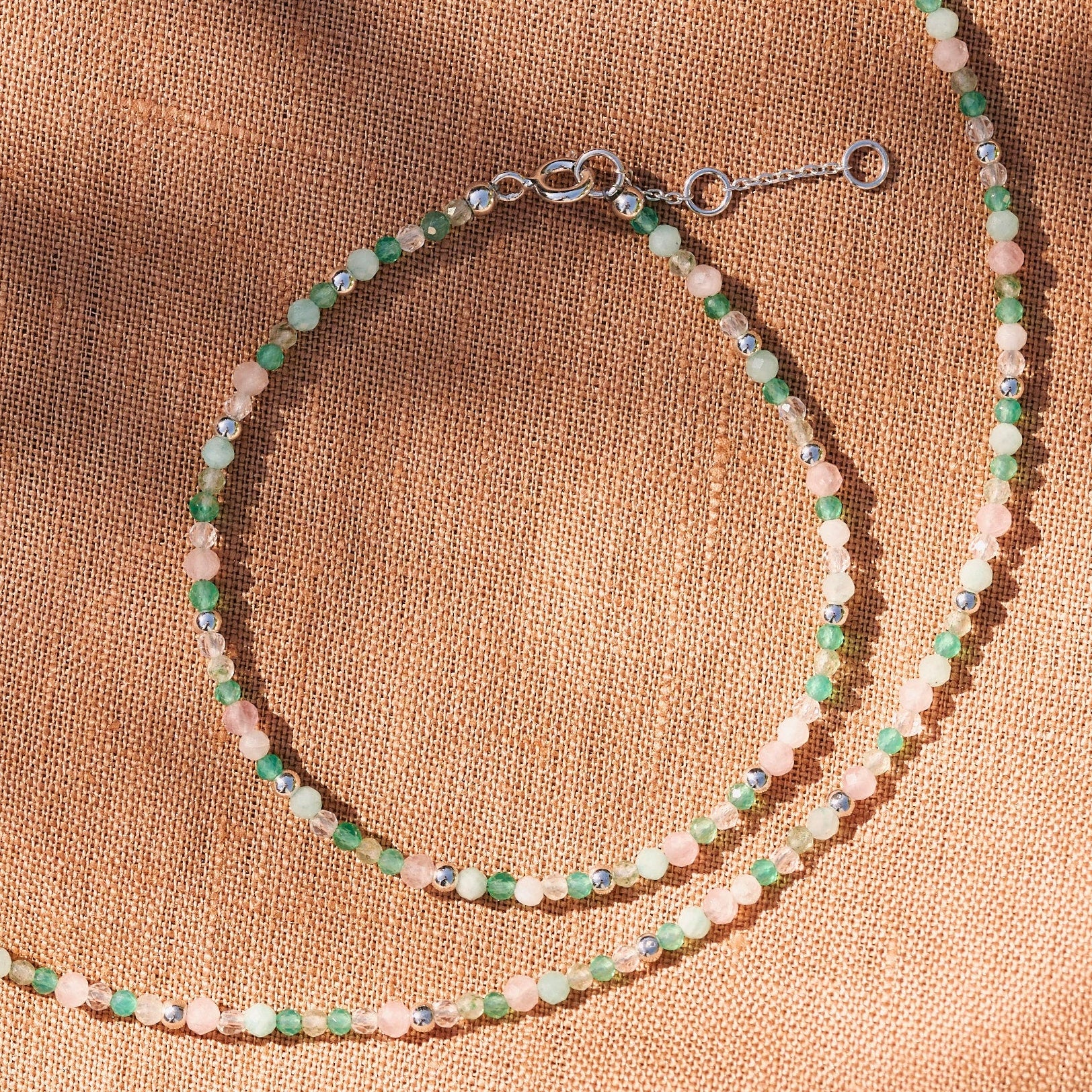 close up of the Beaded Bracelet Sterling Silver