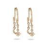 Celestial Diamond Charm Hoop Earring Pair 9k Gold