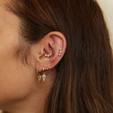 solid gold ear stack including the Celestial Diamond Star Stud Earring 9k Gold