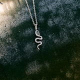 Emerald Snake Pendant Sterling Silver