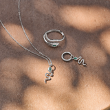 Emerald Snake Earring Charm Sterling Silver