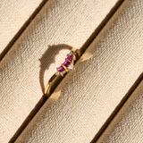 Rhodolite Garnet & Diamond Hugging Ring 9k Gold Sample