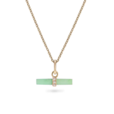 Chrysoprase T-Bar Necklace 9k Gold