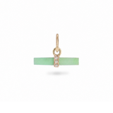 Chrysoprase T-Bar Pendant 9k Gold