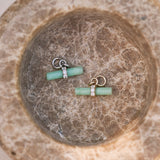Chrysoprase T-Bar Earring Charm Sterling Silver and Chrysoprase T-Bar Earring Charm 9k gold in stone dish
