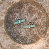 Chrysoprase T-Bar Hoop Earrings Sterling Silver