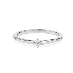 Diamond Solitaire Ring 9k White Gold