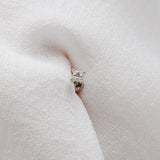Four Point Diamond Flat Back Earring 14k White Gold Sample