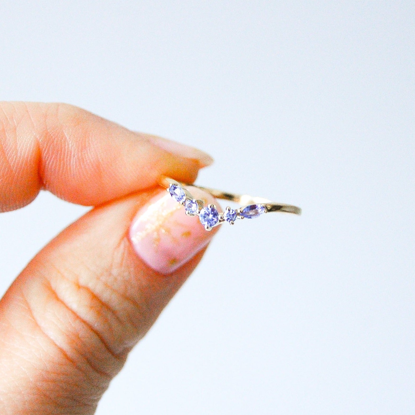 Limited Edition Tanzanite Wishbone Ring 9k Gold