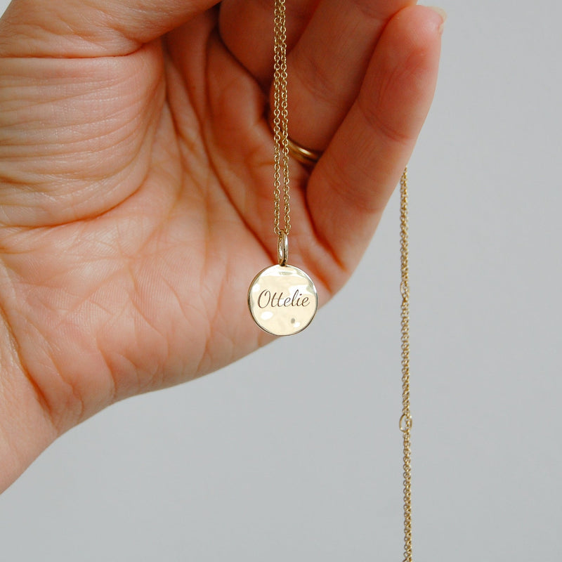 Organic Coin Necklace 9k Gold