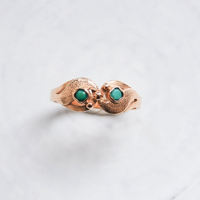 14kt Turquoise Interlocking Vintage Ring