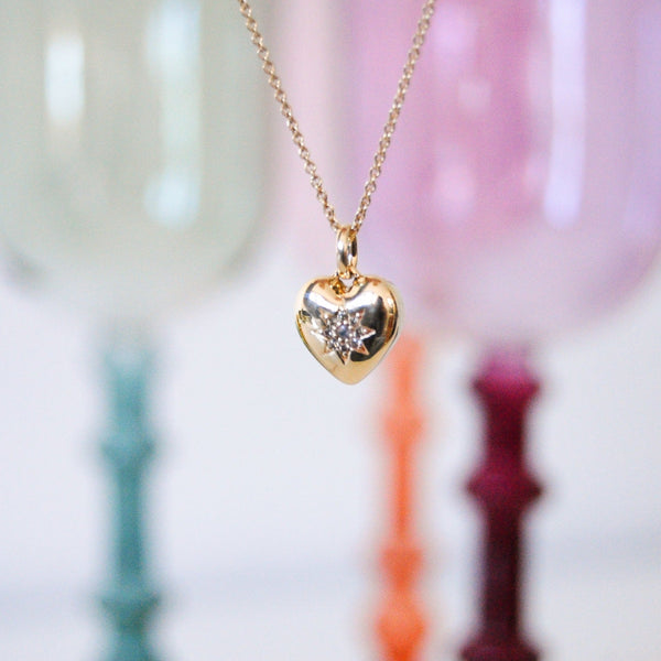 Limited Edition Labradorite & Diamond Heart Pendant 9k Gold Sample