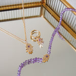 hand of fatima amethyst collection in 9k gold in mirror jewellery box