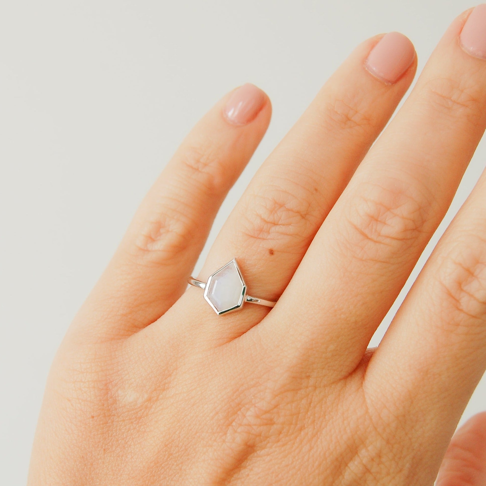 Moonstone Kite Ring Sterling Silver