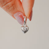 Limited Edition Labradorite & White Sapphire Heart Earring Charm Sterling Silver