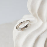 Hammered Band Ring 9k White Gold