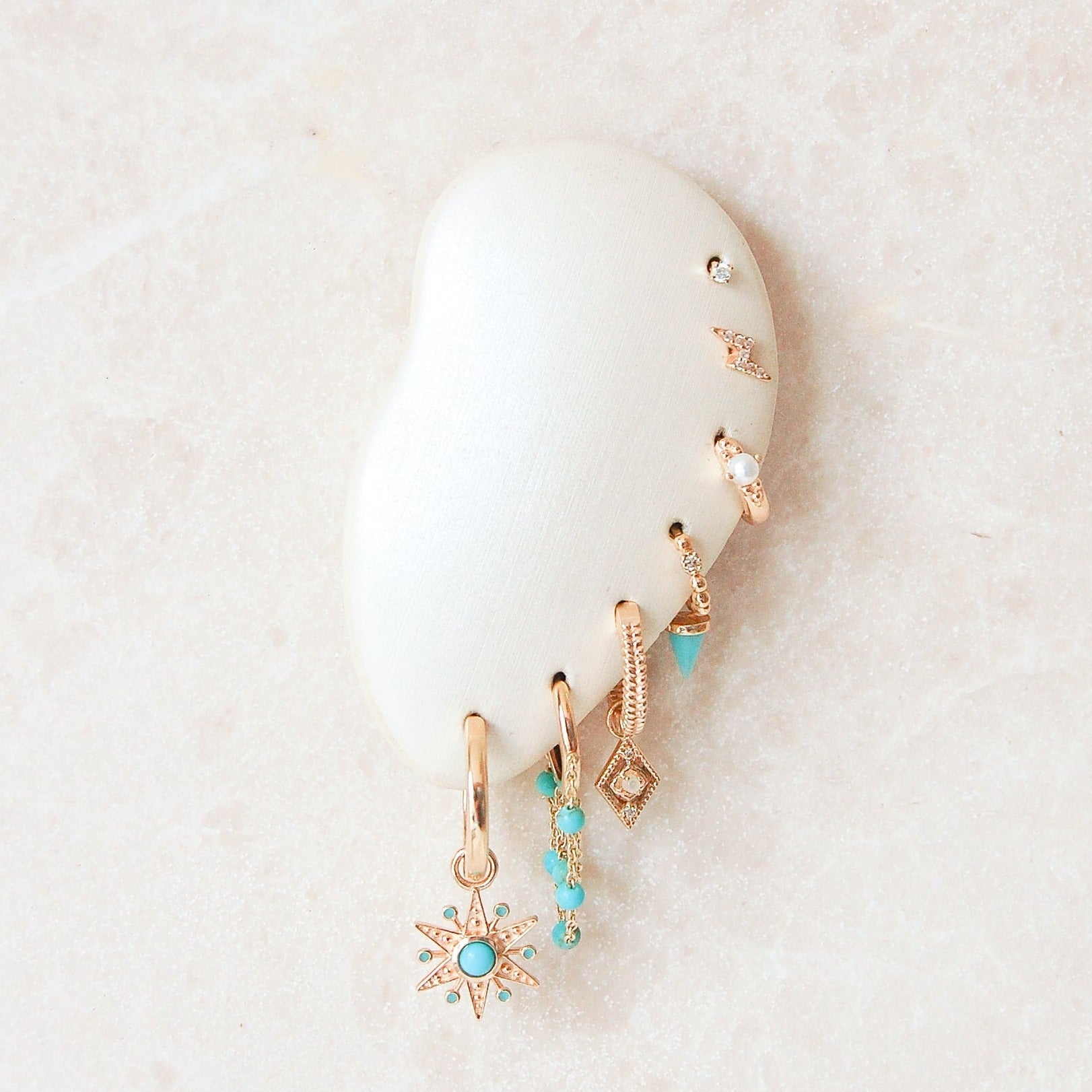 turquoise gold earring