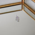 amethyst hand of fatima pendant silver in mirror jewellery box