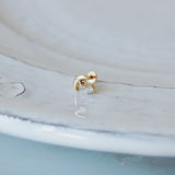 Diamond Moon Charm Flat Back Earring 9k Gold Sample