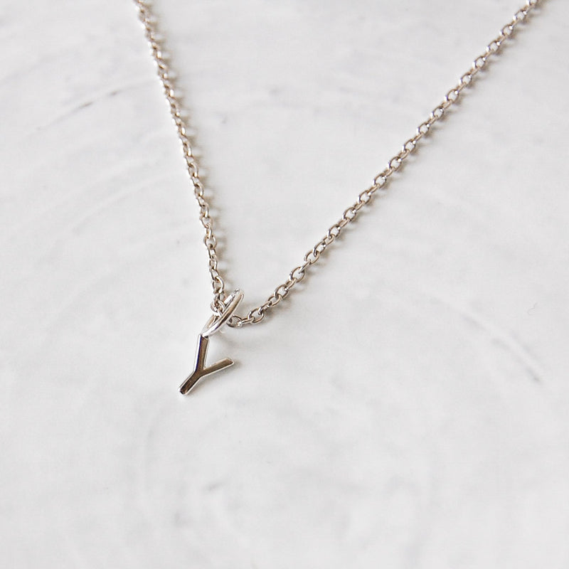 Mini Initial Necklace Sterling Silver