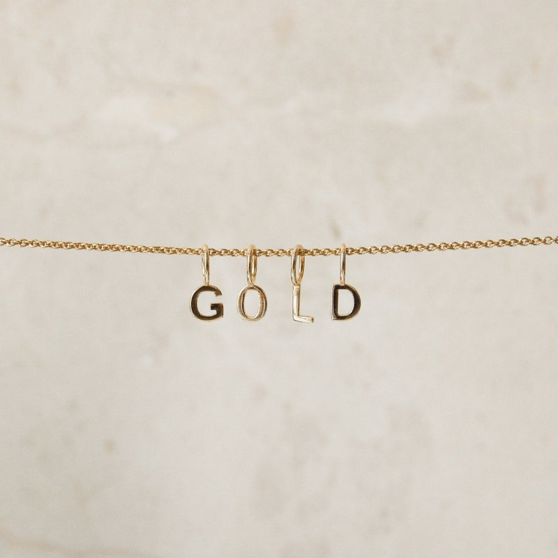 Mini Initial Necklace 9k Gold