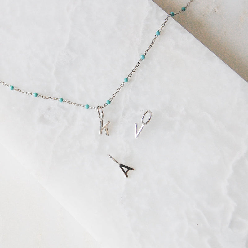 Mini Initial Necklace Sterling Silver