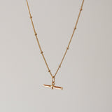 T- Bar Necklace 9k Gold