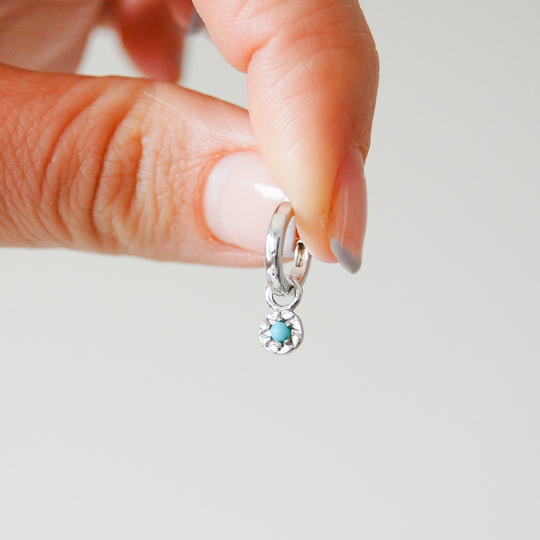 Birthstone Earring Charm Sterling Silver