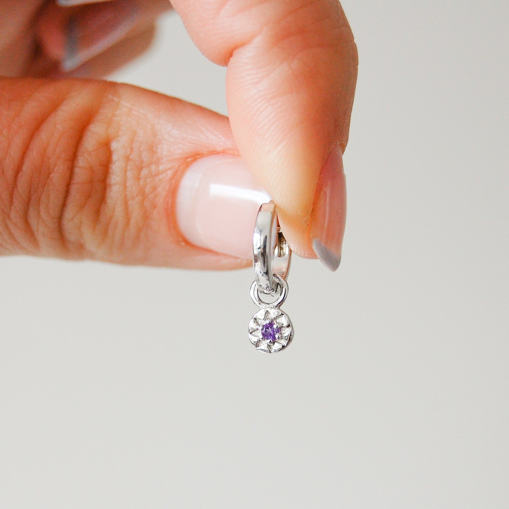 Birthstone Earring Charm Sterling Silver