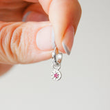 Birthstone Earring Charm Sterling Silver