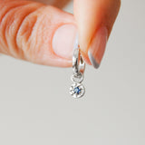 Birthstone Hoop Charm Earring Sterling Silver Sample