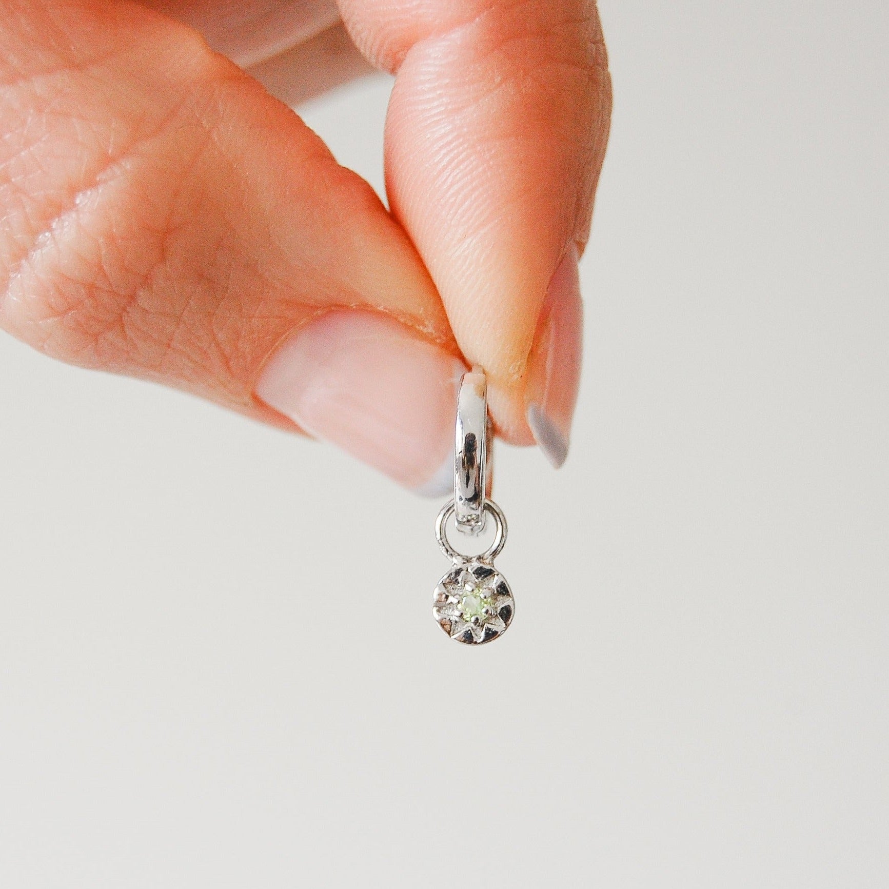 Birthstone Earring Charm Sterling Silver