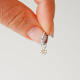 Opal Birthstone Hoop Charm Earring Sterling Silver Sample