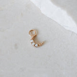 Mini Pearl Moon Earring Charm 9k Gold