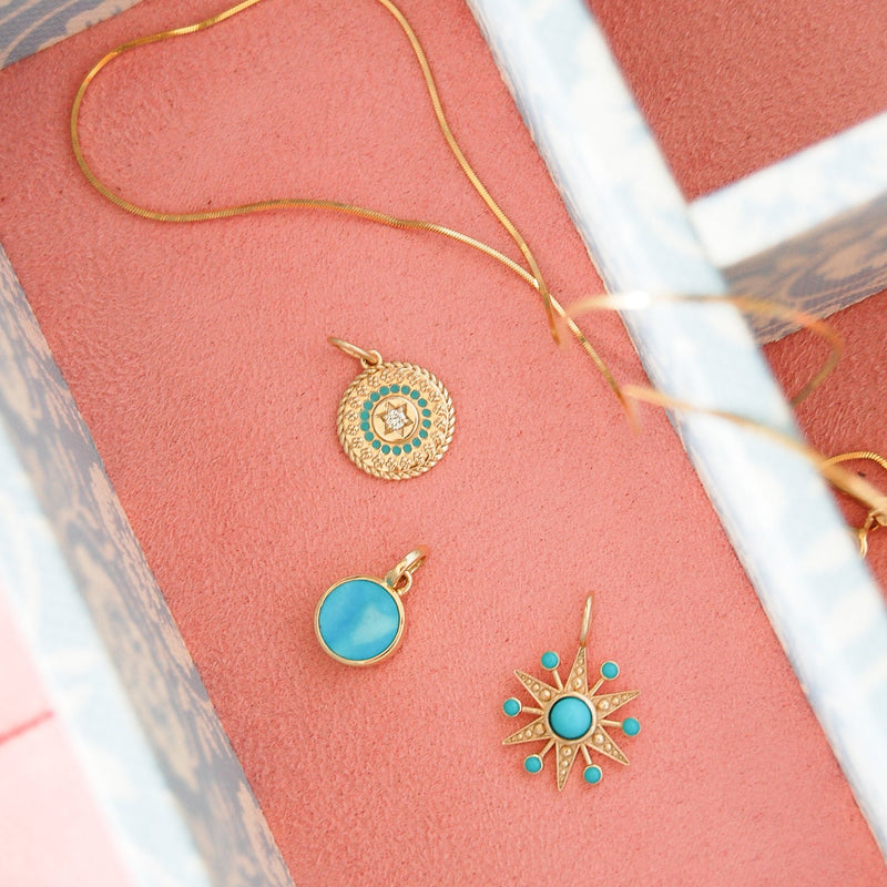 Limited Edition Turquoise Star Pendant 9k Gold