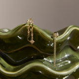 Celestial Diamond Charm Hoop Earring 9k Gold